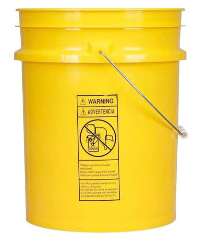 5 Gallon Premium HPDE Plastic Bucket - Made in USA Food Grade Storage Container, BPA Free All Purpose Pail (2, Yellow) - color: Yellow