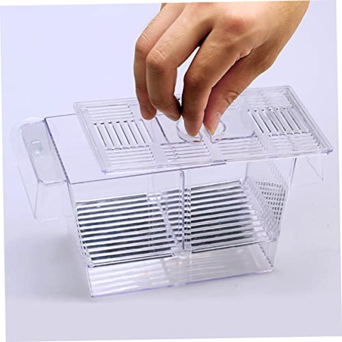 BESPORTBLE Transparent Fish Breeding Box Dual Layer Incubation Container for Fry Durable Aquarium Isolation Box with Suction Cup Design for Young Fish Care Large