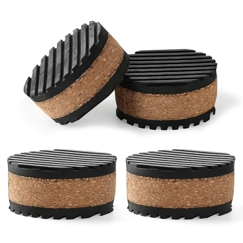 Tuneful Cables Sound Insulation and Vibration Damping Pads, Wooden Rubber Pads to Reduce Vibration and Jolts, with a Diameter of 1.77in, Round (Each Pack Contains 4 Pieces)