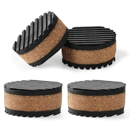 Tuneful Cables Sound Insulation and Vibration Damping Pads, Wooden Rubber Pads to Reduce Vibration and Jolts, with a Diameter of 1.77in, Round (Each Pack Contains 4 Pieces)