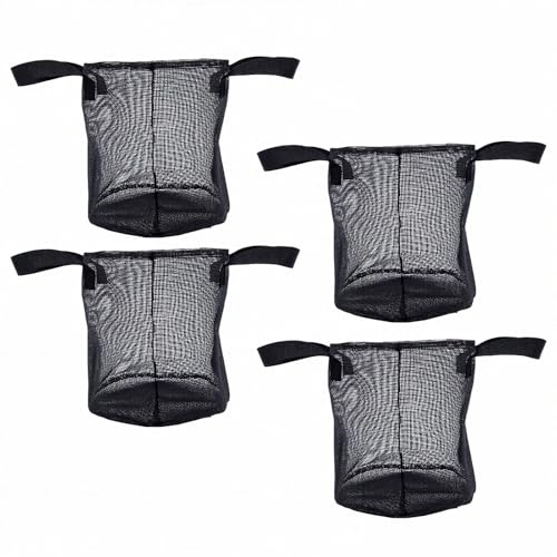 4PCS Aquatic Plant Pots, Reusable PVC Pond Planting Bags with Sturdy Handles, Aquatic Plant Baskets, Grow Bags for Island Live Aquarium Flowers, Convenient to Storage (Round) - size: Round