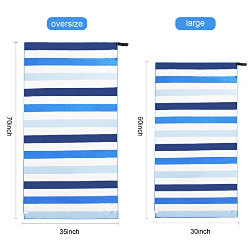 Exclusivo Mezcla 2 Pack Microfiber Quick Dry Large Beach Pool Towels - color: Mixed Color-red/Blue, size: 30" x 60"