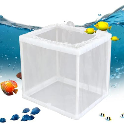 Fish Breeder Box - Fish Isolation Box Mesh Box, Aquarium Breeder Box, Fish Fry Hatchery, Juvenile Separation Net with Suction Cups, Nursery for Guppy Shrimp - color: small