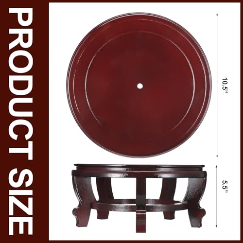 10.5 Inches Wooden Planter Stand Indoor Chinese Vase Fishbowl Display Stands Asian Vase Pot Traditional Stands for Home Indoor Plants Outdoor Decoration