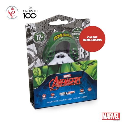 Marvel The Hulk Sports Mouth Guard, Adult Dual Layer Mouthguard with Case - color: The Hulk, size: Adult (12+ Years)
