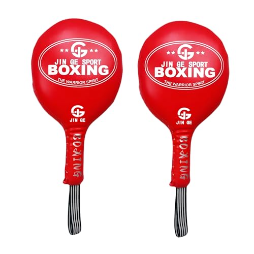 Boxing Paddles, Boxing Pads, Two-Panel Target, Louder Impact Sound - color: RED
