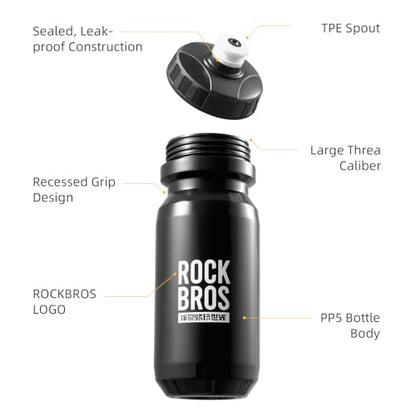 ROCKBROS Bike Water Bottle BPA-Free Squeeze Water Bottle 20 oz 2 Pack - color: Red, style: 2 Pack