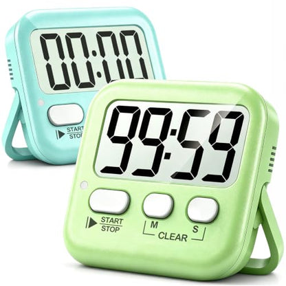 Antonki 2 Pack Digital Timer for Kids Classroom Kitchen Timers for Cooking - color: 2 * Amazing Macaron ( 98%+choice for Kids )