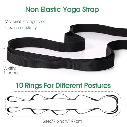 Foilswirl 8 Pack Stretch Strap Bulk Yoga Strap with 10 Loops Stretching