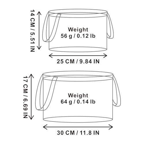 Collapsible Bucket with Handle,Multiuse Portable Wash Basin,Lightweight Foldable Water Storage Container for Camping Fishing Gardening Ice Beverage and Outdoor,4 Piece Set
