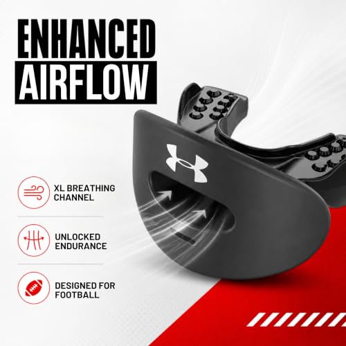 Under Armour Lip Gaurd for Football, Football Mouth Guard With Strap, Football Mouthpiece, Full Mouth Protection, Football Mouth Guard for Braces, Lip Guard Mouth Piece, Adult and Youth Mouth Guards - color: White