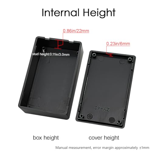 5 Pieces Plastic Project Boxes Junction Case for Electronic Project, Black 3.1 x 2.0 x 1.0 inch (80 x 50x 26 mm) - size: 3.1" x 2.0" x 1.0"(5pc)