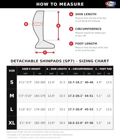 Fairtex SP7 Lightweight Shin Guards, Detachable Syntek Leather Shin Pads - color: White, size: Medium