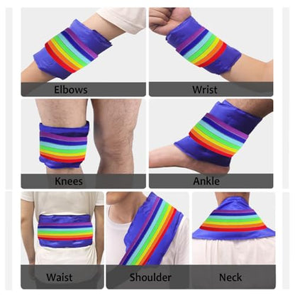 Cold Pack Strap, Elastic Belt to Wrap Cold Pack, Ice Pack Extender Strap, Add Length to Most Ice Pack, Multifunctional (Multicolor) - color: Multicolor