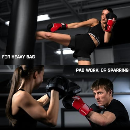 Hayabusa Sport Boxing Gloves - Dual-Splinted - color: Red / White, size: 14oz