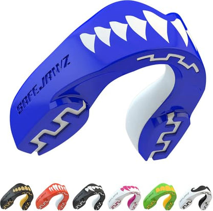 SAFEJAWZ Shark Mouth Guard, Adult Dual Layer Mouthguard with Case - color: Shark, size: Adult (12+)