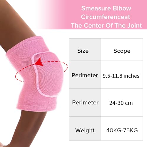 COMNICO Arm Brace Pads Elbow Protector Strap Breathable Anti-Collision Sponge Tendonitis Fitness Volleyball Basketball Tennis Golfers Knee Support Band for Kids Men Women Elderly - color: Pink(40-75kg)