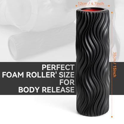 SUBCULTUREPICK Foam Roller High-Density Rollers, Deep Tissue Muscle Massage | Fitness Roller for Stretching, Relieves Muscles, Improves Mobility, Pilates, Yoga, Ideal for Athletes, Beginners & Recovery - color: Black