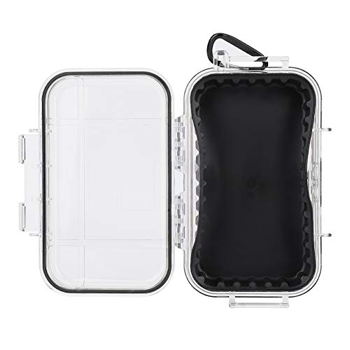 Small Waterproof Storage Case, Outdoor Survival Waterproof Dry Box Protective Case Shockproof Airtight Carry Box Container Floating Hard Shell for EDC Tools Phone Keys Watches Travel Fishing - color: transparent