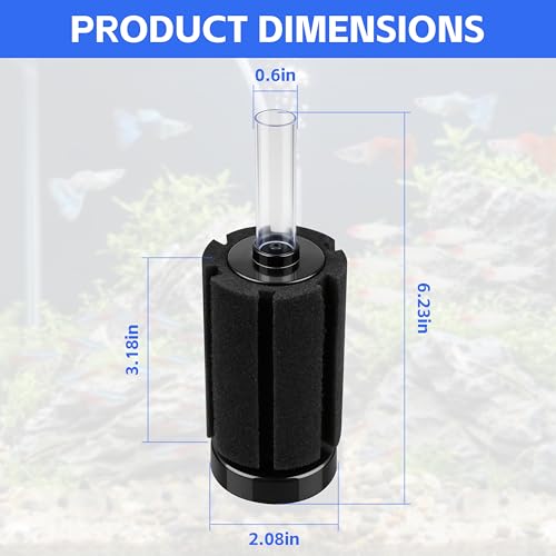 3 Pack Bio Sponge Filter for Aquarium – Up to 20 Gallons, Ideal for Betta, Fry, Shrimp & Small Fish