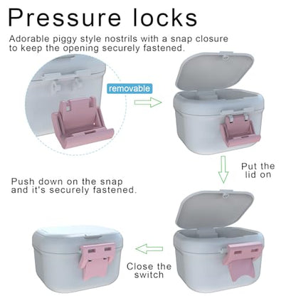 BVN Denture Case with Strainer, Leak Proof Denture Soaking Box | Dental Cup with Storage Compartment, Magnetic Lid & Ventilation Design for Dentures, Retainers and Braces - color: White+pink
