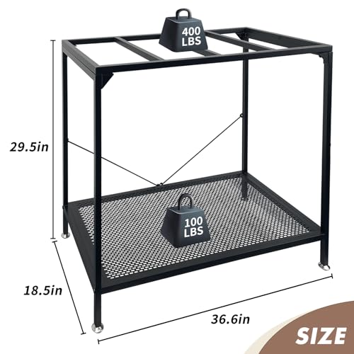 TONGMO 40 Gallon Fish Tank Stand, 2 Stands Metal Aquarium Stand, Aquarium Turtle Tank (40 Gallon-Black)