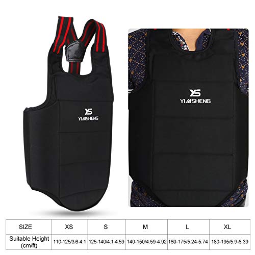 Taekwondo Chest Guard Karate Chest Protector Boxing Chest Protector Karate Sparring Gear for Adults (L) Suitable Height 160 ~ 175cm