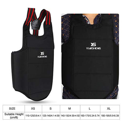 Taekwondo Chest Guard Karate Chest Protector Boxing Chest Protector Karate Sparring Gear for Adults (L) Suitable Height 160 ~ 175cm