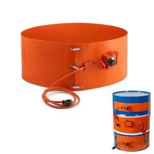 Metal Drum Pail Heater, Electric Silicone Oil Drum Heater Belt, 20-200L Honey Oil Barrel Pail Heaters, Drum Electric Heat Wrap Hot Heating Pad,Barrel Heaters with Knob/Digital Display - color: Knob, size: 200L 68.5x4.9inch (L x W) 1000W