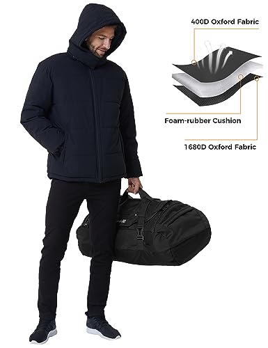 Ubon Convertible Duffel Backpack Weekender Gym Bag with Shoe Compartment - color: Black, size: 80L
