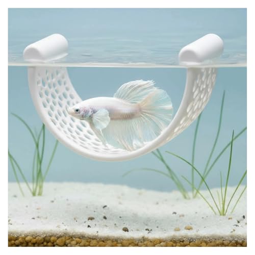Betta Hammock Floating Decor and Resting Hideout for Betta Fish Tank Accessories Small Aquarium and Nano Tanks (Pure White) - color: Pure White