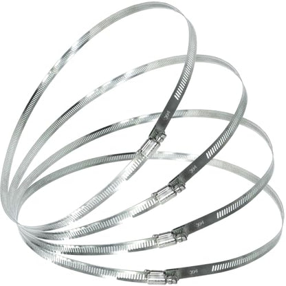 4Pcs 19.7-Inch/500mm (Diameter) Large Hose Clamps Stainless Steel | Adjustable Worm Gear, Heavy Duty Metal, Band Clamps for Securing Pipes & Tubes, Agricultural & Industrial Use