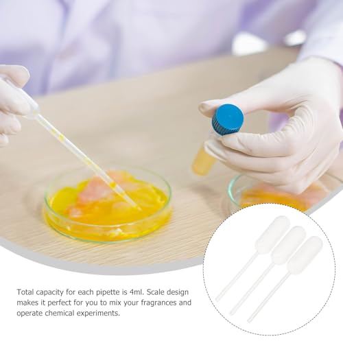 100pcs Disposable 4ml Plastic Pipette Droppers Laboratory Transfer Pipettes for Essential Oils Watering Aquarium Liquid Handling
