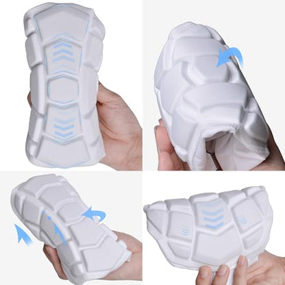Wrestling Long Knee Pads Compression Leg Sleeves - color: White, size: Medium