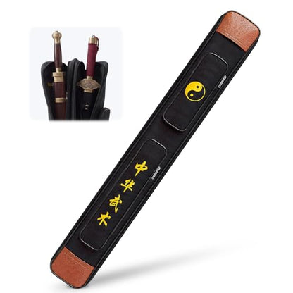 Tai Chi Sword Bag Double Layer with Adjustable Shoulder Strap - color: Black