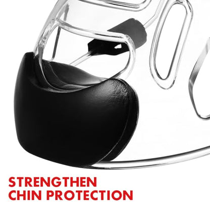 Angoily Taekwondo Mask, Clear Kickboxing Sparring Headgear, Breathable Martial Arts Face Protection - color: 10pcs