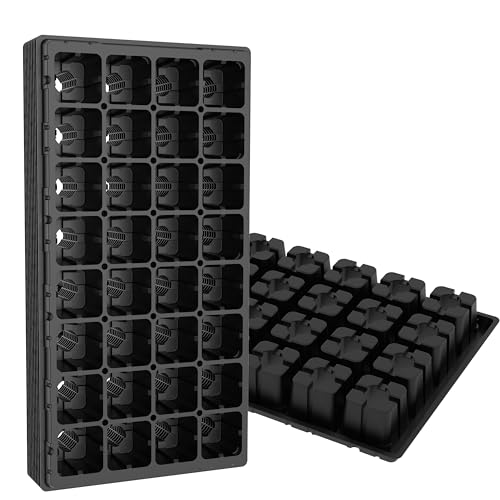 Gardzen 10 Pack 32 Cell Seed Starter Trays, 2" Deep Plug Tray for Seedlings, Heavy Duty Seedling Trays with Drainage Holes, Fit Standard 1020 Drip Tray for Indoor&Outdoor Use