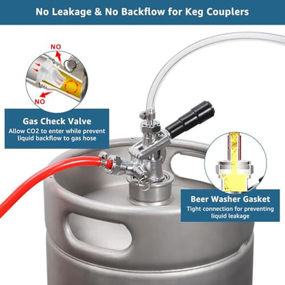 30 pcs Beer Keg Coupler Check Valve Beer Washer Gaskets Set, Gas Check Valve Beer Sealing Gasket Beer Keg Coupler Replacement Accessories Kit for Sankey D/S/A/G Couplers