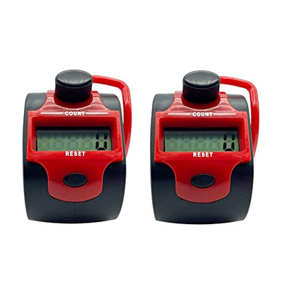 Tally Counter Digital LCD Electronic Handheld 5-Digit Number Count Clicker - color: Red