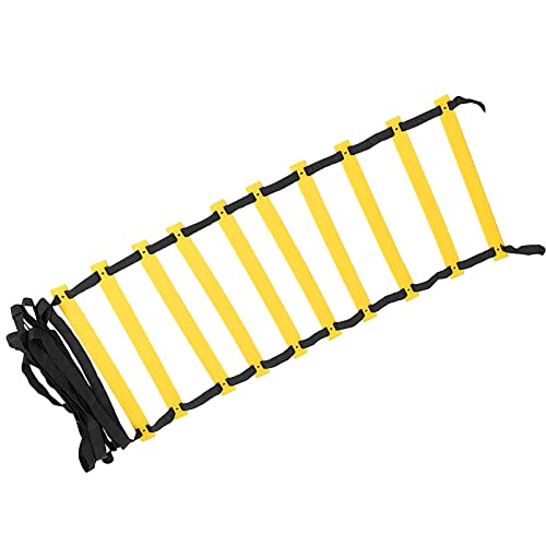 Gavigain Polypropylene Training Agility Speed Ladder Stairs Footwork for Soccer Fitness Accessory - color: black rope