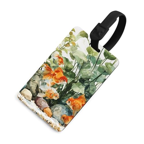 Aquarium Life Luggage Tags for Suitcases Travel Bag Handbag Tag Labels with Name ID Card - color: Black-style