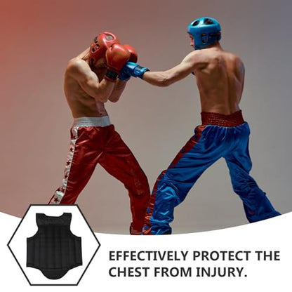 VICASKY Portable Sponge Chest Protector Guard for Men and Women, Black Medium Size Martial Arts Boxing Taekwondo Chest Protective Guard for Sparring and Impact Training
