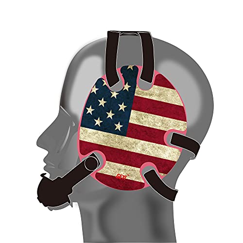 Wrestling Headgear with American Old Flag Decals(Adult) - color: Pink