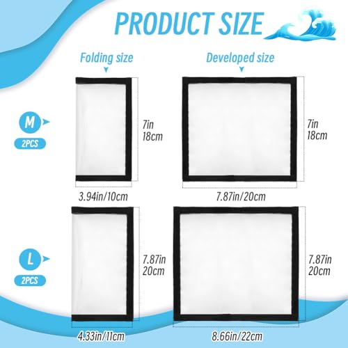Kakalote Fishing Lures Cover, 4 Piece Lure Wraps 2 Sizes PVC Clear Bait Cover for Fishing Rod Storage
