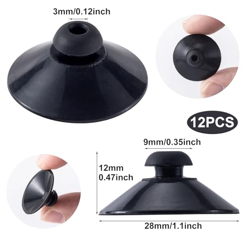 OIIKI 12PCS Fish Tank Suction Cup Clips, Black Aquarium Suction Cup Camp Clips for Fish Tank Attachments for Tank Pump, Overhead Line Tube, Fish Tank Aeration Setup - color: Black,12pcs