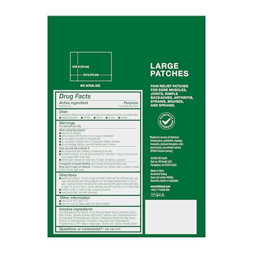 Biofreeze Pain Relief Patch, Large, 5 Patches - size: 5 Patches
