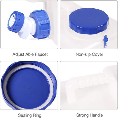 3.9 Gallon/15L Water Container with Spigot, Portable BPA Free Water Jug, Multifunction Water Tank for Camping Outdoor Hiking Picnic Supplies, Emergency Stroage, 2 Pack - size: 4 gal, 2 pack