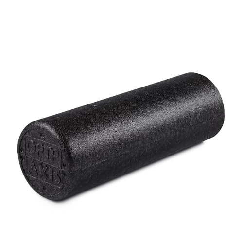 OPTP AXIS Firm Density Foam Roller – Round, Black, 18"L X 6" | High density firm foam roller for physical therapy, yoga, Pilates, fitness exercise & sports training, Heat-molded EPP foam - color: Black - 18" X 6" Round