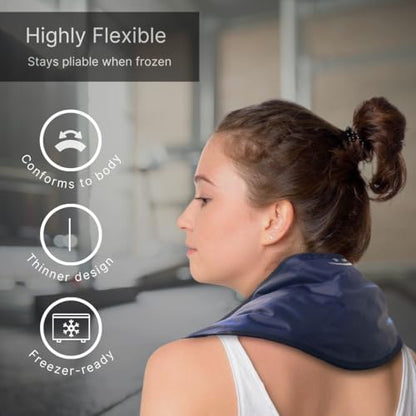 FlexiKold Gel Neck Ice Pack (23" X 8" X 5") - Reusable Cold Pack Compress (Therapy for Pain, Injuries of Neck, Lower Back, Shoulder, wrap Around Knee, Foot, Thigh, Elbow) - A6301-COLD - style: Neck