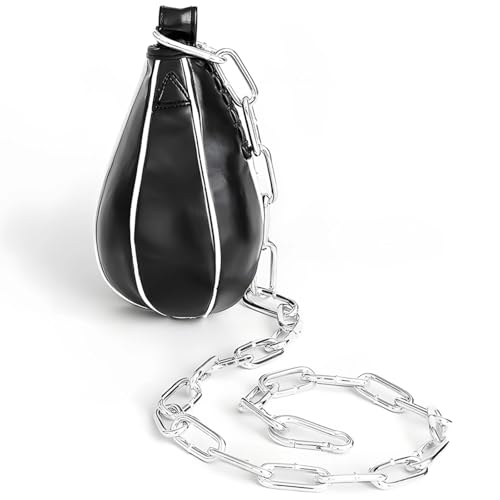 Double End Boxing Ball with Adjustable Chain, Pu Leather Punching Bag for Speed Reflex Training in MMA, Boxing, Fitness